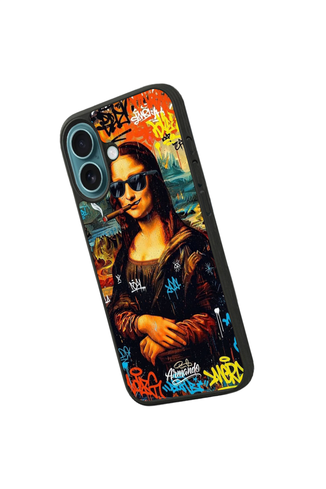 iPhone 16 Plus Uyumlu Monalisa Tasarımlı Glossy Premium Kılıf