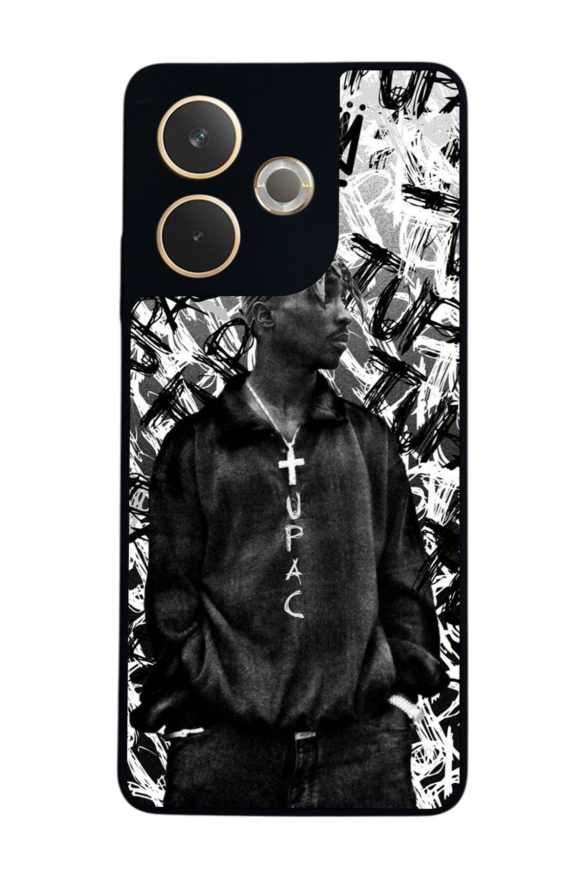 Oppo A5 Pro Uyumlu Tupac Tasarımlı Glossy Premium Kılıf