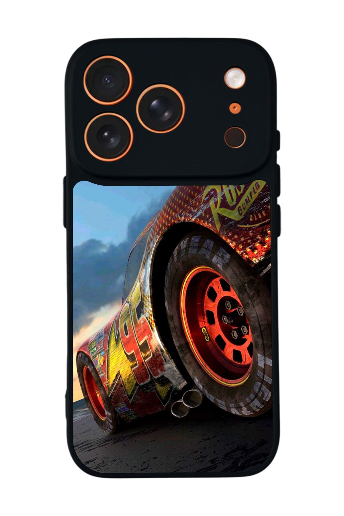 iPhone 17 Pro Max Uyumlu Şimsek McQueen Tasarımlı Glossy Premium Kılıf
