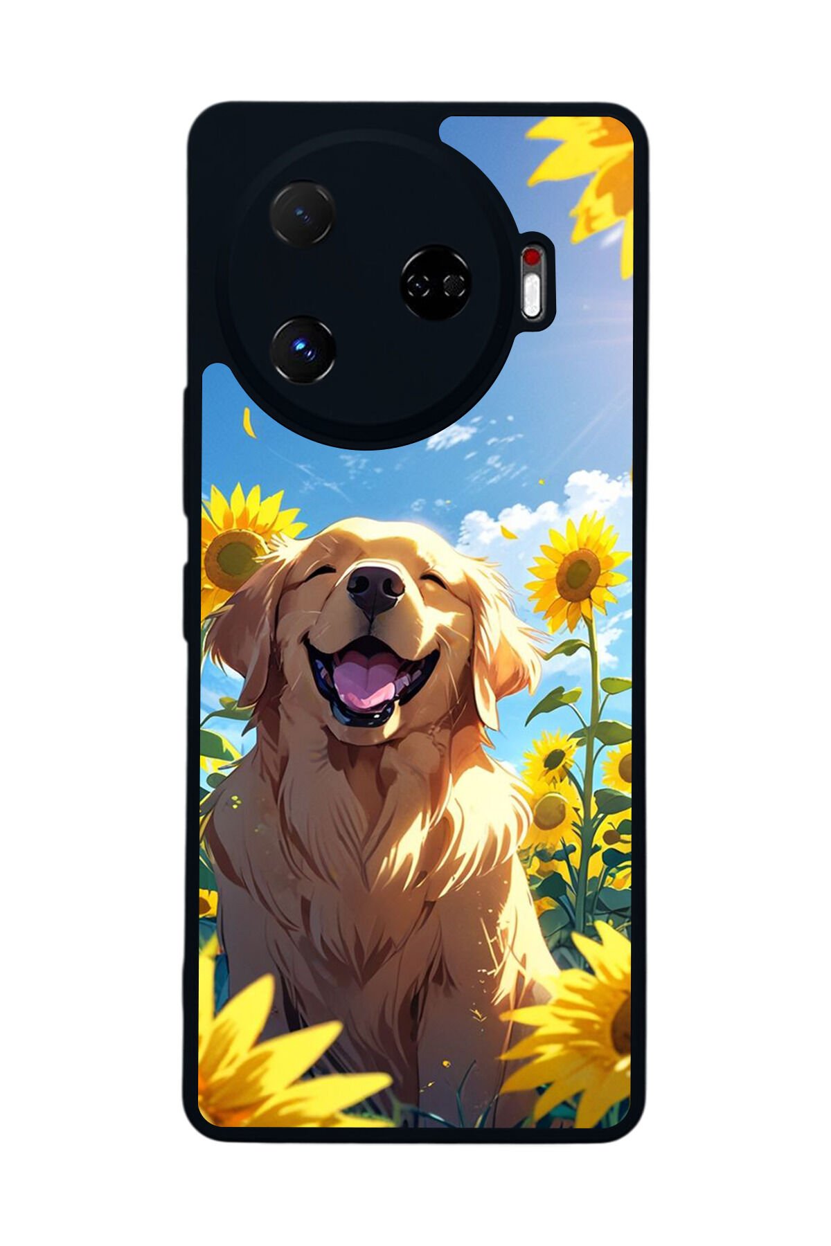 Tecno Camon 30 Pro Uyumlu Golden Kopek Tasarımlı Glossy Premium Kılıf