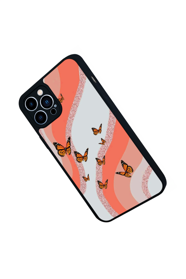 iPhone 12 Pro Max Uyumlu Kelebek Tasarımlı Glossy Premium Kılıf