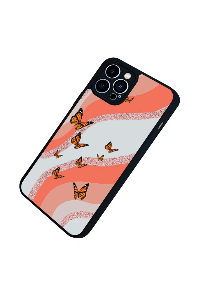 iPhone 12 Pro Max Uyumlu Kelebek Tasarımlı Glossy Premium Kılıf