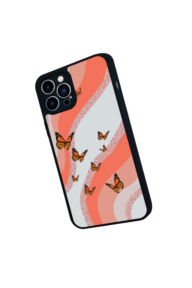 iPhone 12 Pro Max Uyumlu Kelebek Tasarımlı Glossy Premium Kılıf