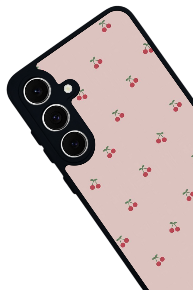 Samsung Galaxy S24 FE Uyumlu Kiraz Tasarımlı Glossy Premium Kılıf