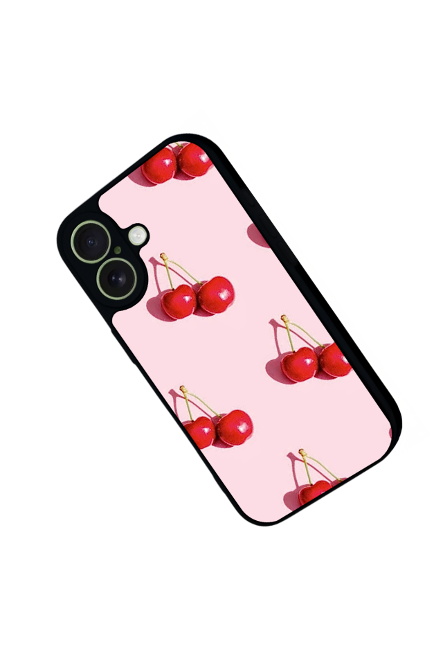 iPhone 17 Uyumlu Kiraz Tasarımlı Glossy Premium Kılıf