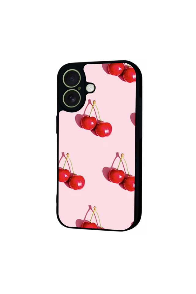 iPhone 17 Uyumlu Kiraz Tasarımlı Glossy Premium Kılıf