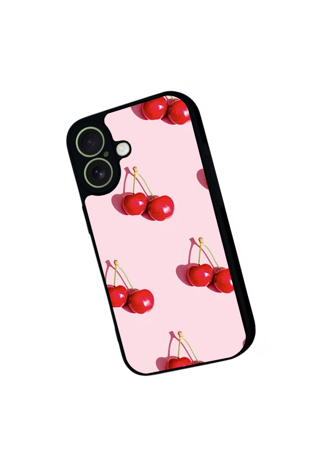 iPhone 17 Uyumlu Kiraz Tasarımlı Glossy Premium Kılıf