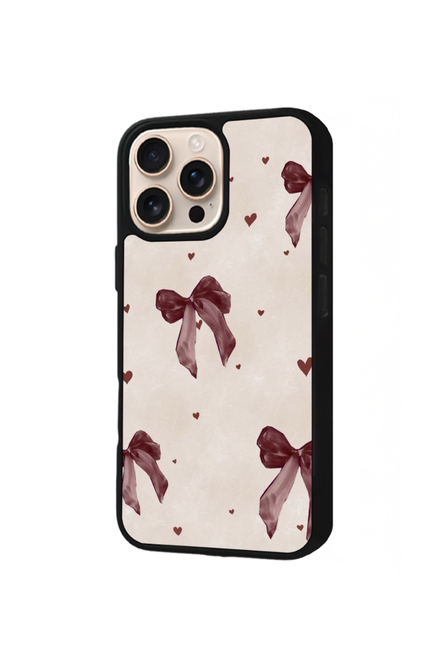 iPhone 14 Pro Uyumlu Kurdele Tasarımlı Glossy Premium Kılıf