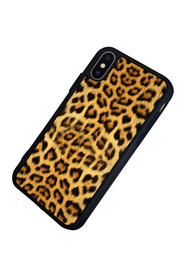 iPhone X/ XS Uyumlu Leopar Tasarımlı Glossy Premium Kılıf