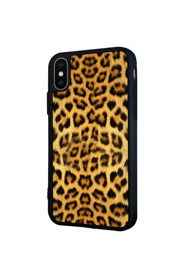 iPhone X/ XS Uyumlu Leopar Tasarımlı Glossy Premium Kılıf