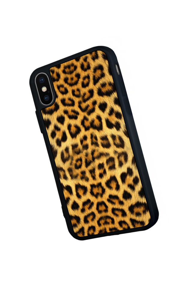 iPhone X/ XS Uyumlu Leopar Tasarımlı Glossy Premium Kılıf