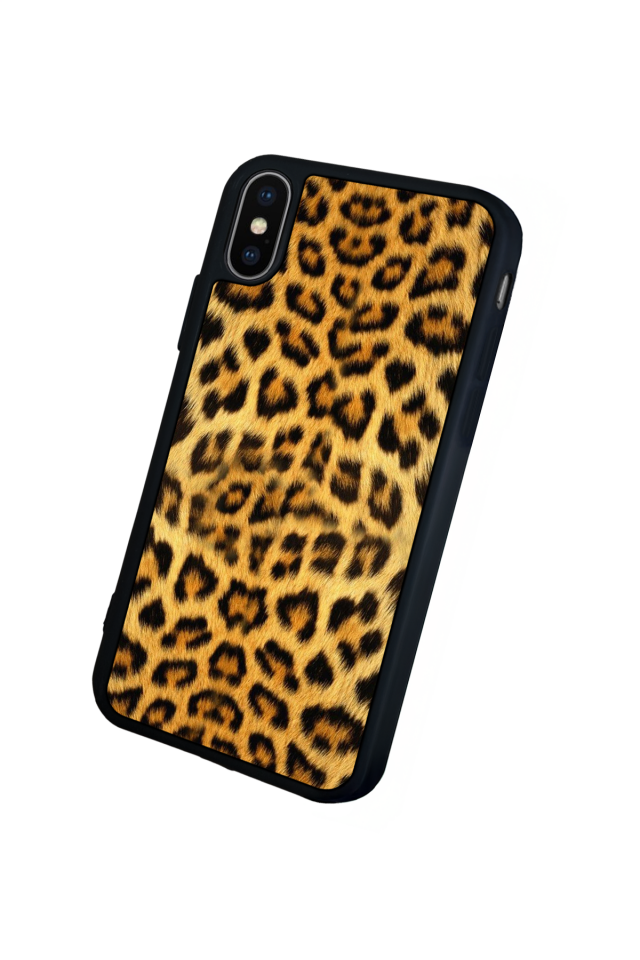 iPhone X/ XS Uyumlu Leopar Tasarımlı Glossy Premium Kılıf