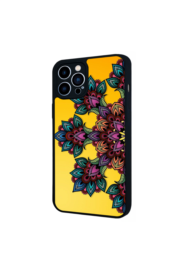 iPhone 13 Pro Max Uyumlu Mandala Tasarımlı Glossy Premium Kılıf
