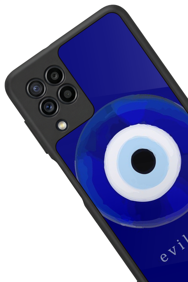 Samsung Galaxy M32 Uyumlu Nazar Tasarımlı Glossy Premium Kılıf