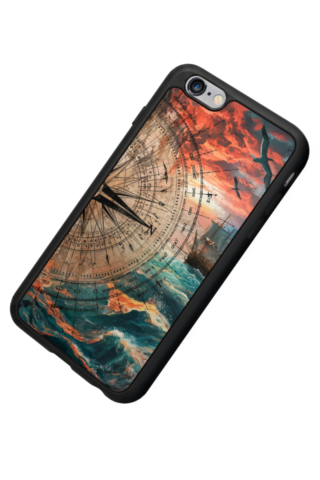 iPhone 6 Plus Uyumlu Pusula Tasarımlı Glossy Premium Kılıf
