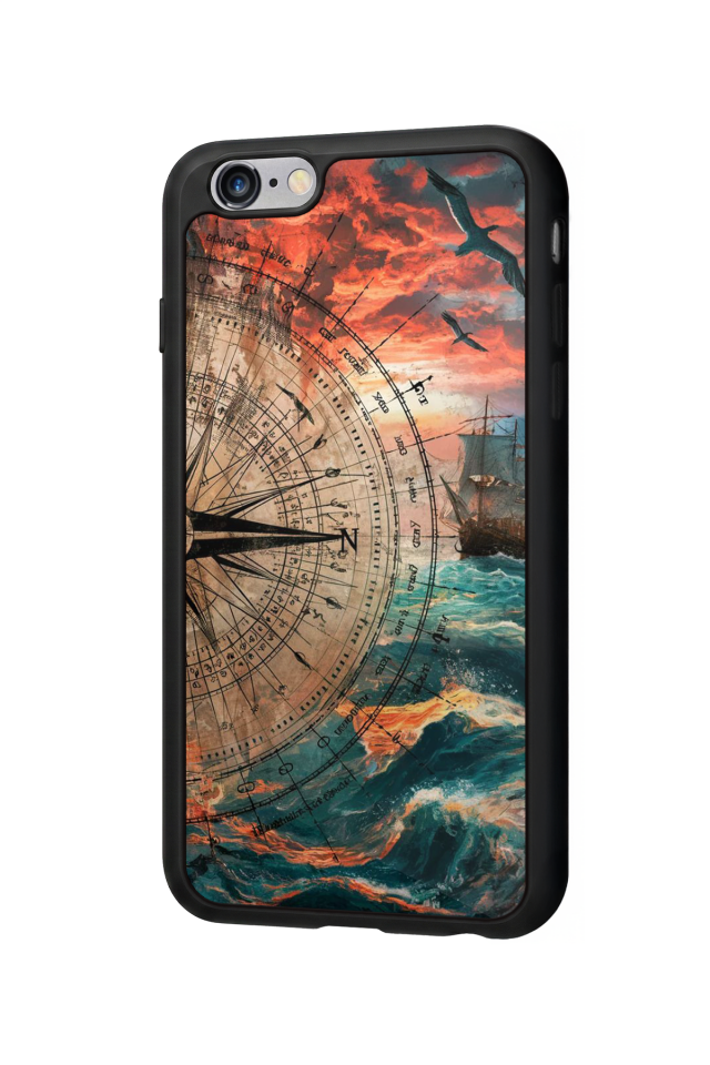iPhone 6 Plus Uyumlu Pusula Tasarımlı Glossy Premium Kılıf