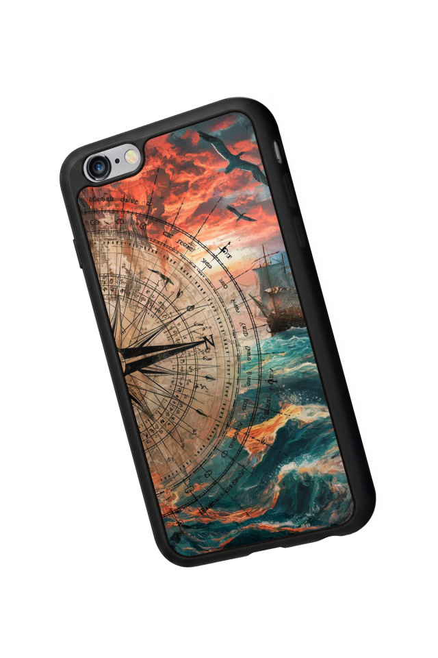 iPhone 6 Plus Uyumlu Pusula Tasarımlı Glossy Premium Kılıf