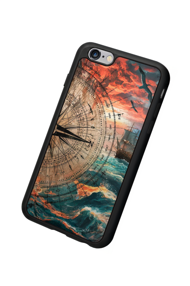 iPhone 6 Plus Uyumlu Pusula Tasarımlı Glossy Premium Kılıf