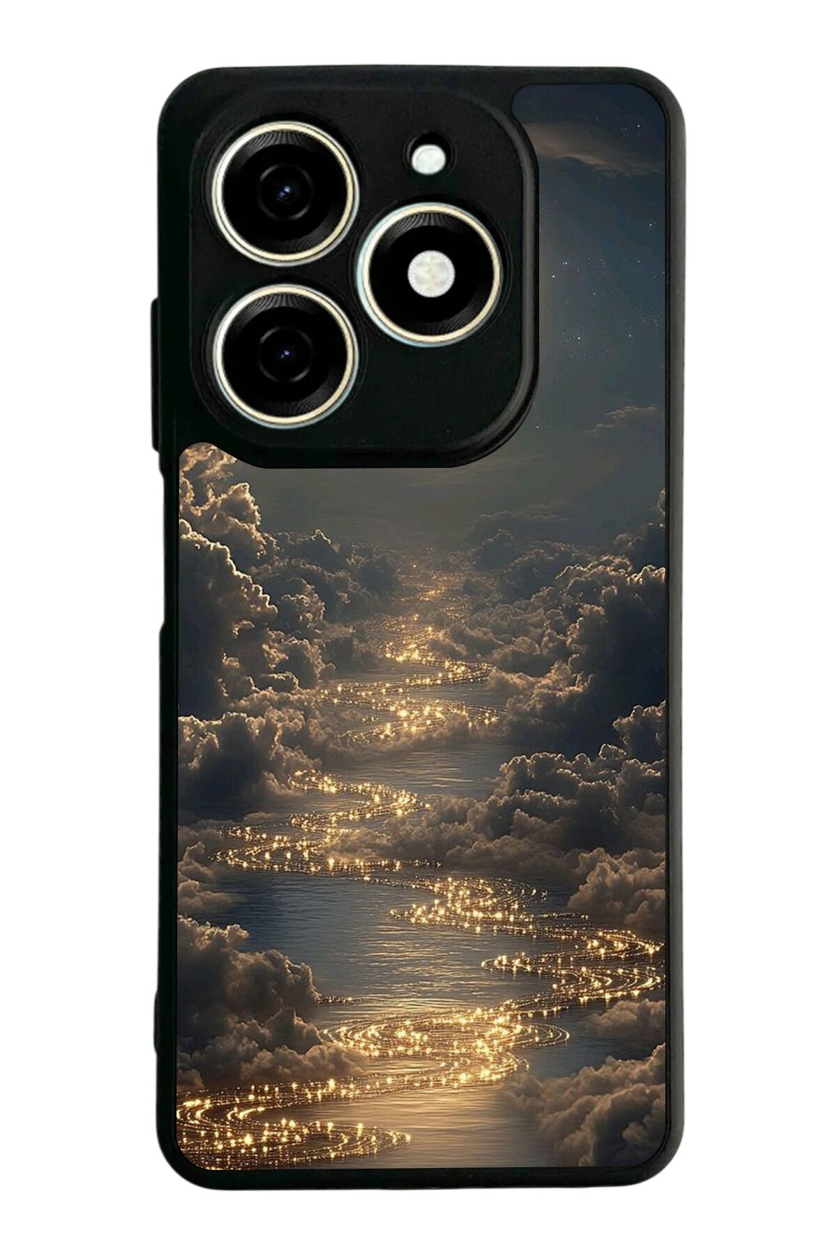 Tecno Spark 20/20C Uyumlu Ay Tasarımlı Glossy Premium Kılıf