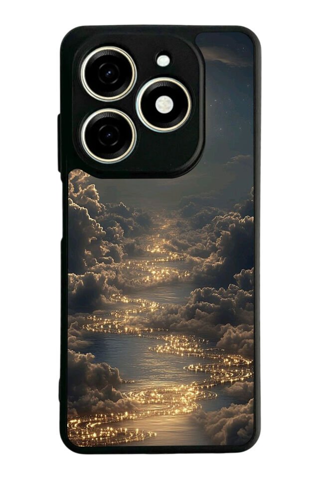 Tecno Spark 20/20C Uyumlu Ay Tasarımlı Glossy Premium Kılıf