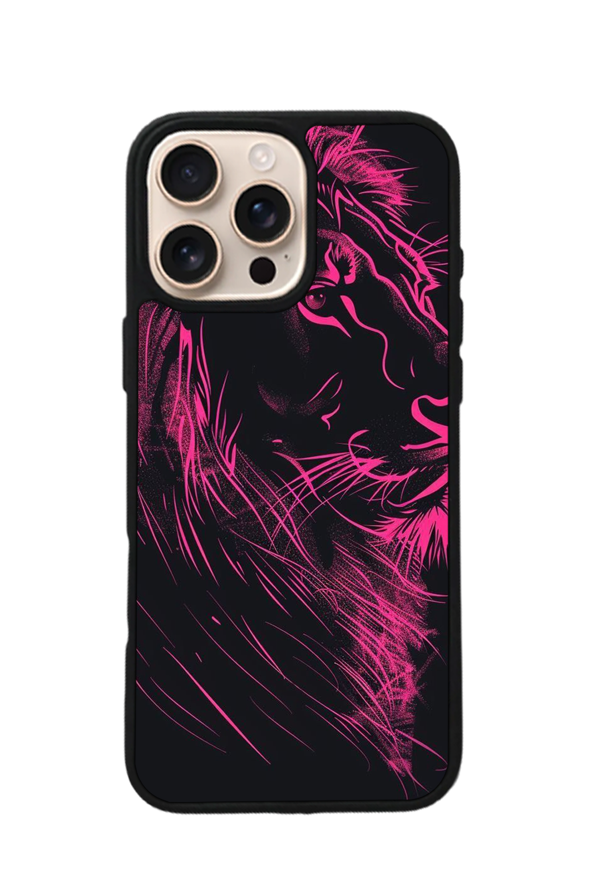 iPhone 16 Pro Uyumlu Aslan Tasarımlı Glossy Premium Kılıf