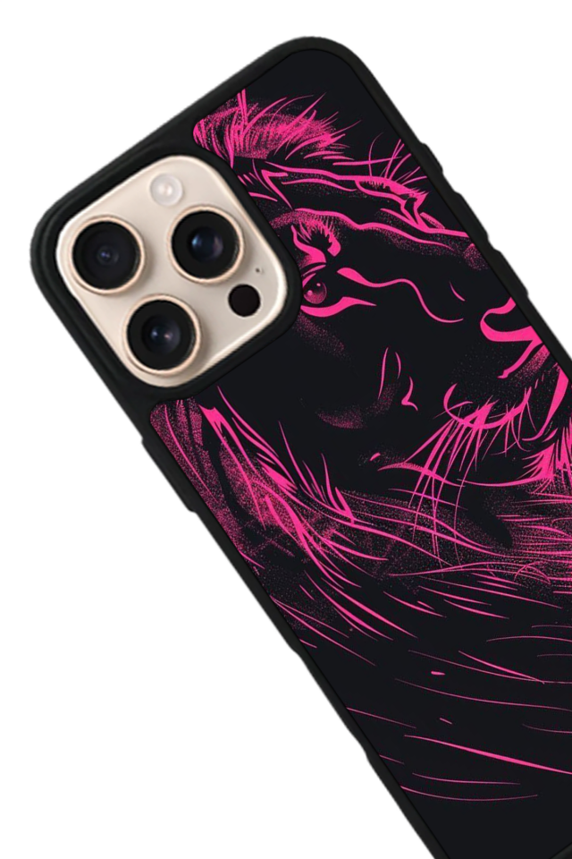 iPhone 16 Pro Uyumlu Aslan Tasarımlı Glossy Premium Kılıf