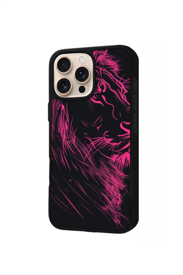 iPhone 16 Pro Uyumlu Aslan Tasarımlı Glossy Premium Kılıf