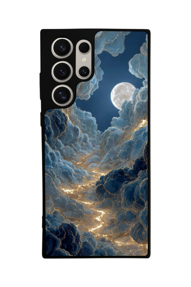 Samsung Galaxy S22 Ultra Uyumlu Ay Tasarımlı Glossy Premium Kılıf
