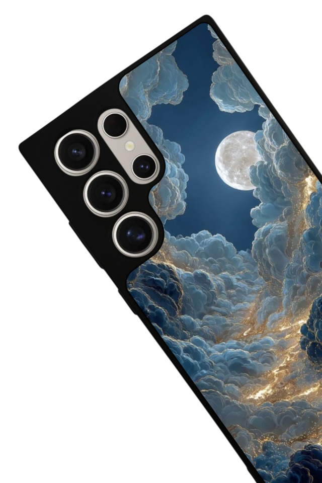 Samsung Galaxy S22 Ultra Uyumlu Ay Tasarımlı Glossy Premium Kılıf