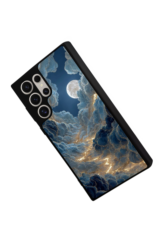 Samsung Galaxy S22 Ultra Uyumlu Ay Tasarımlı Glossy Premium Kılıf