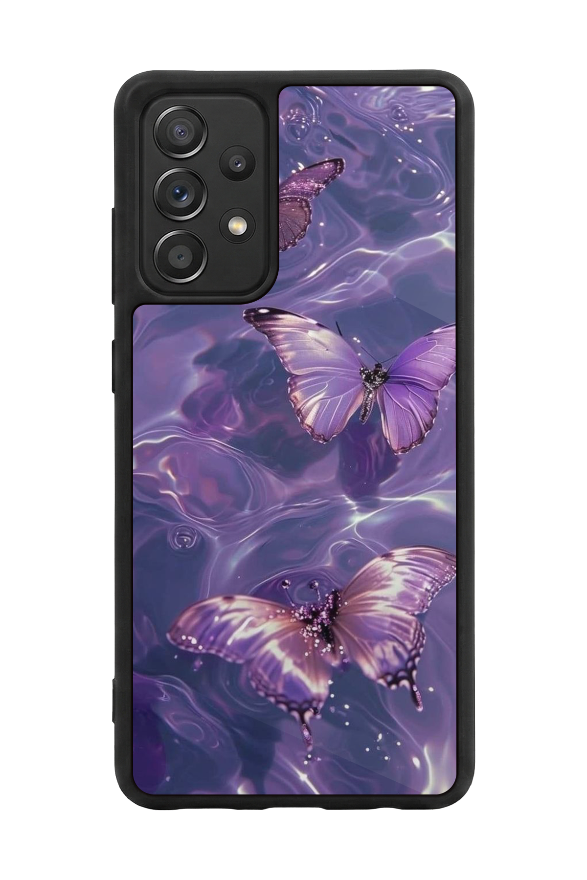 Samsung Galaxy A72 Uyumlu Kelebek Tasarımlı Glossy Premium Kılıf