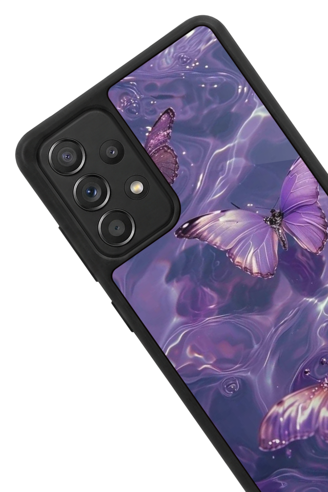 Samsung Galaxy A72 Uyumlu Kelebek Tasarımlı Glossy Premium Kılıf