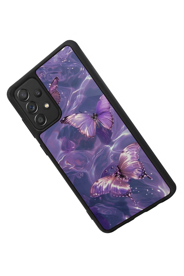 Samsung Galaxy A72 Uyumlu Kelebek Tasarımlı Glossy Premium Kılıf