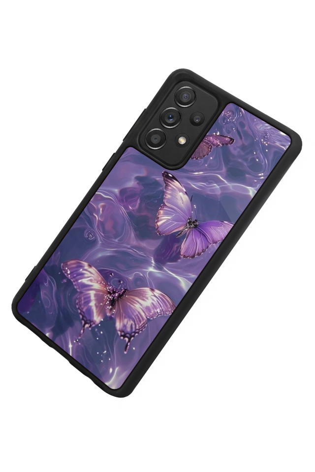 Samsung Galaxy A72 Uyumlu Kelebek Tasarımlı Glossy Premium Kılıf