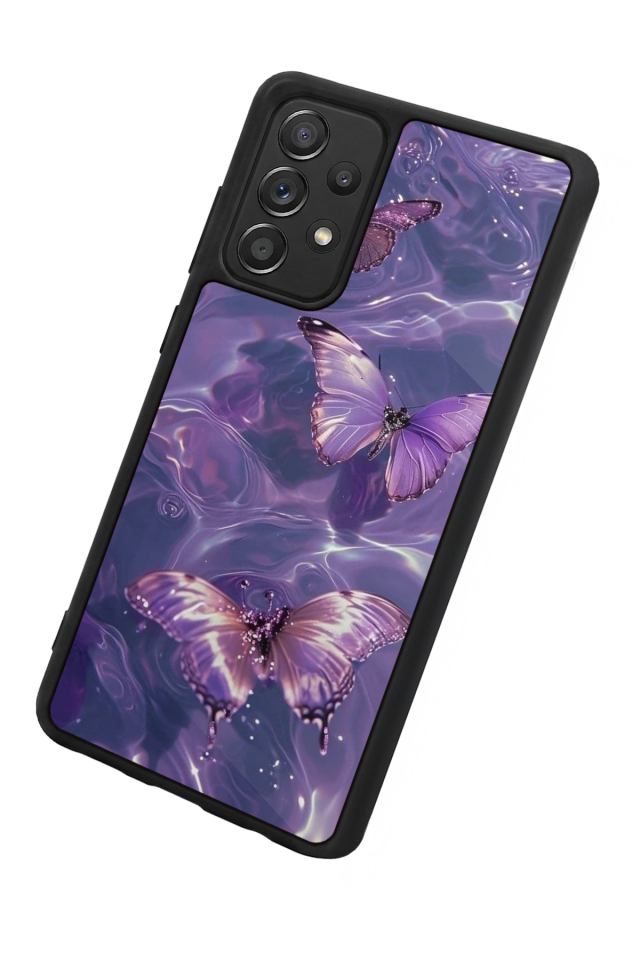 Samsung Galaxy A72 Uyumlu Kelebek Tasarımlı Glossy Premium Kılıf