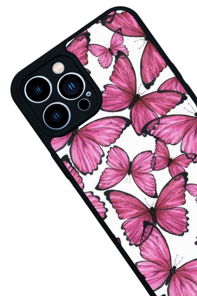 iPhone 12 Pro Max Uyumlu Kelebek Tasarımlı Glossy Premium Kılıf