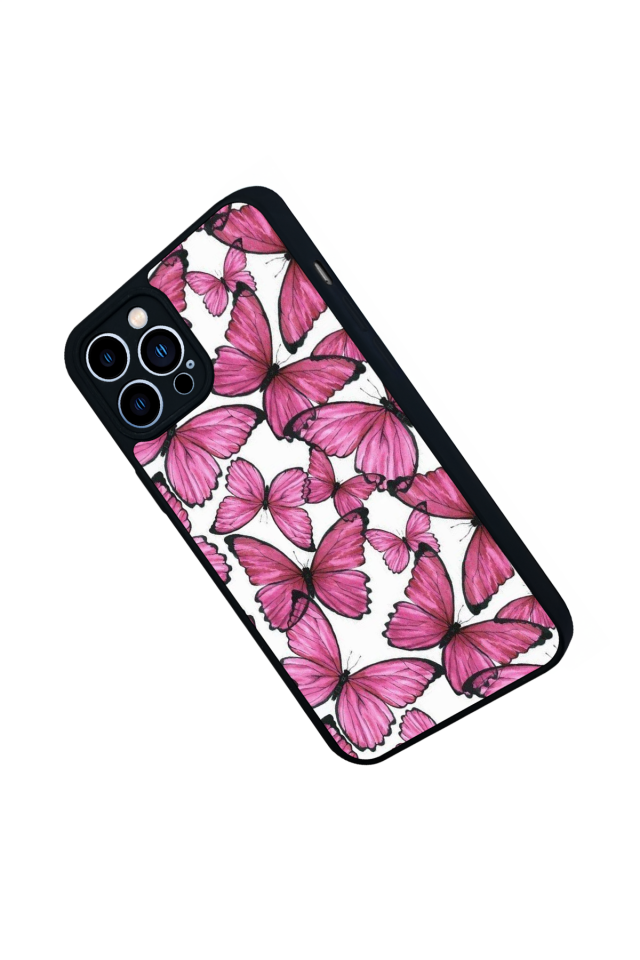iPhone 12 Pro Max Uyumlu Kelebek Tasarımlı Glossy Premium Kılıf