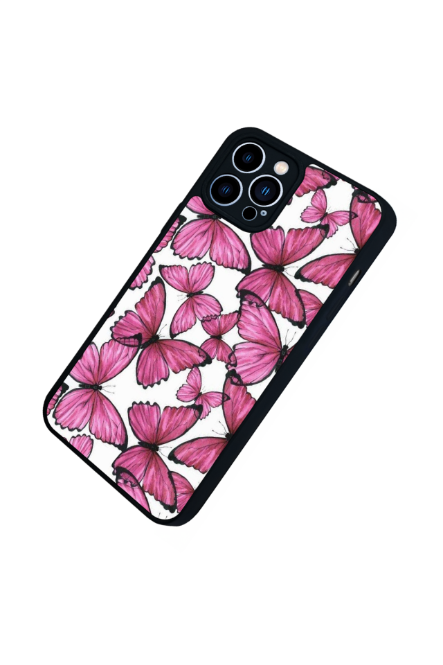 iPhone 12 Pro Max Uyumlu Kelebek Tasarımlı Glossy Premium Kılıf