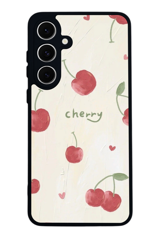 Samsung Galaxy S24 FE Uyumlu Kiraz Tasarımlı Glossy Premium Kılıf