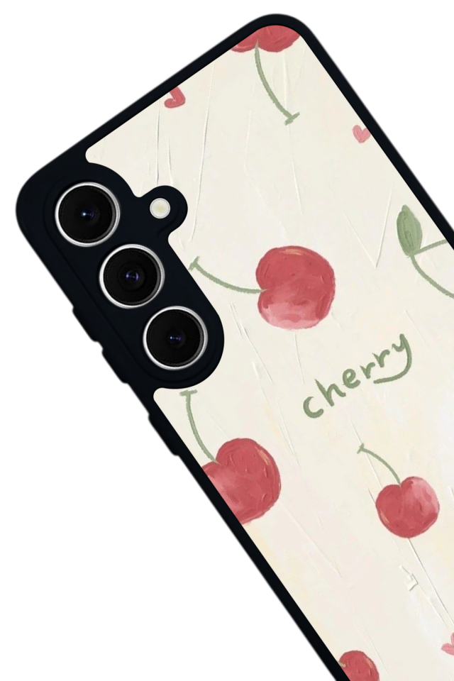 Samsung Galaxy S24 FE Uyumlu Kiraz Tasarımlı Glossy Premium Kılıf
