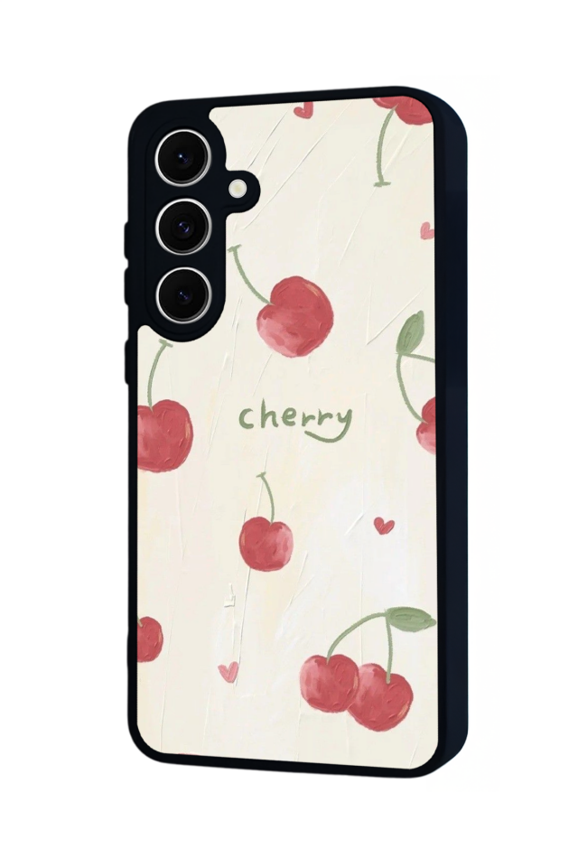 Samsung Galaxy S24 FE Uyumlu Kiraz Tasarımlı Glossy Premium Kılıf