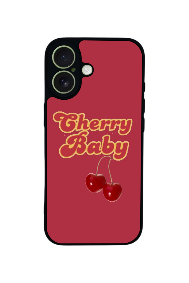iPhone 17 Uyumlu Kiraz Tasarımlı Glossy Premium Kılıf