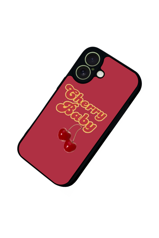 iPhone 17 Uyumlu Kiraz Tasarımlı Glossy Premium Kılıf