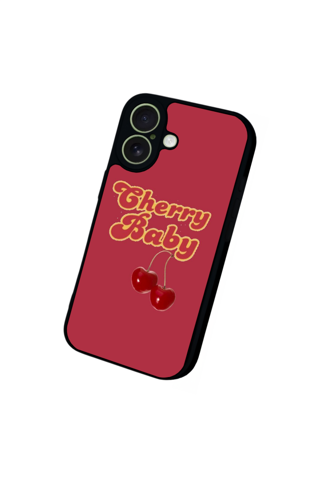 iPhone 17 Uyumlu Kiraz Tasarımlı Glossy Premium Kılıf