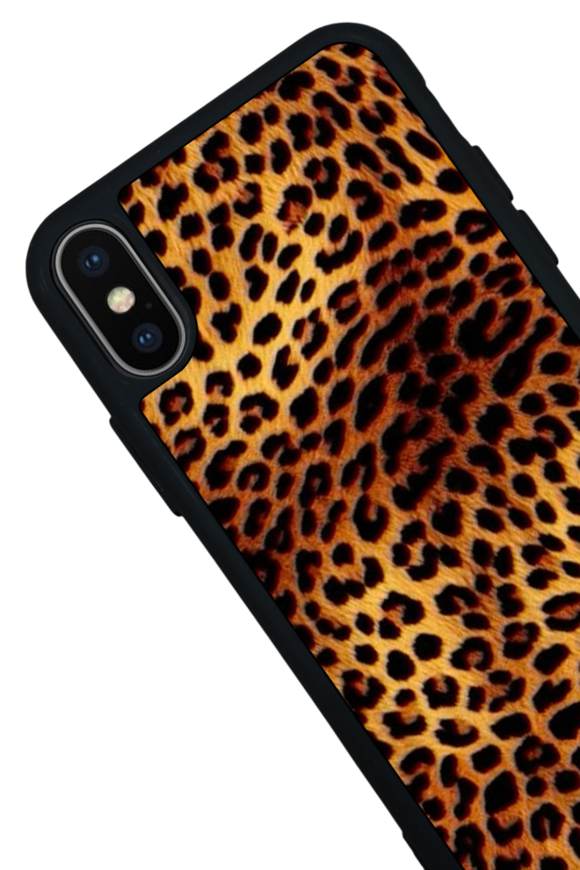 iPhone X/ XS Uyumlu Leopar Tasarımlı Glossy Premium Kılıf