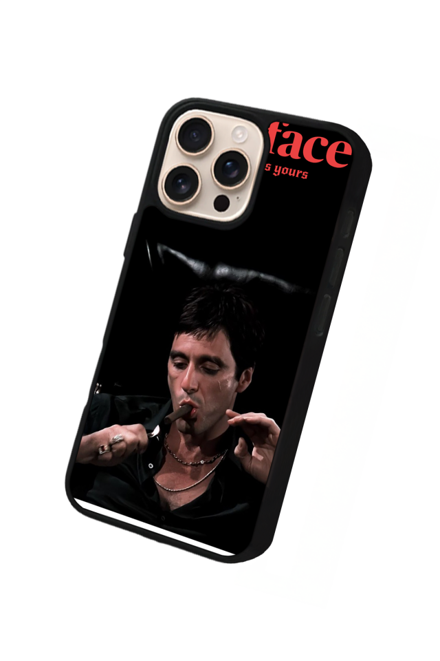 iPhone 14 Pro Max Uyumlu Scarface Tasarımlı Glossy Premium Kılıf
