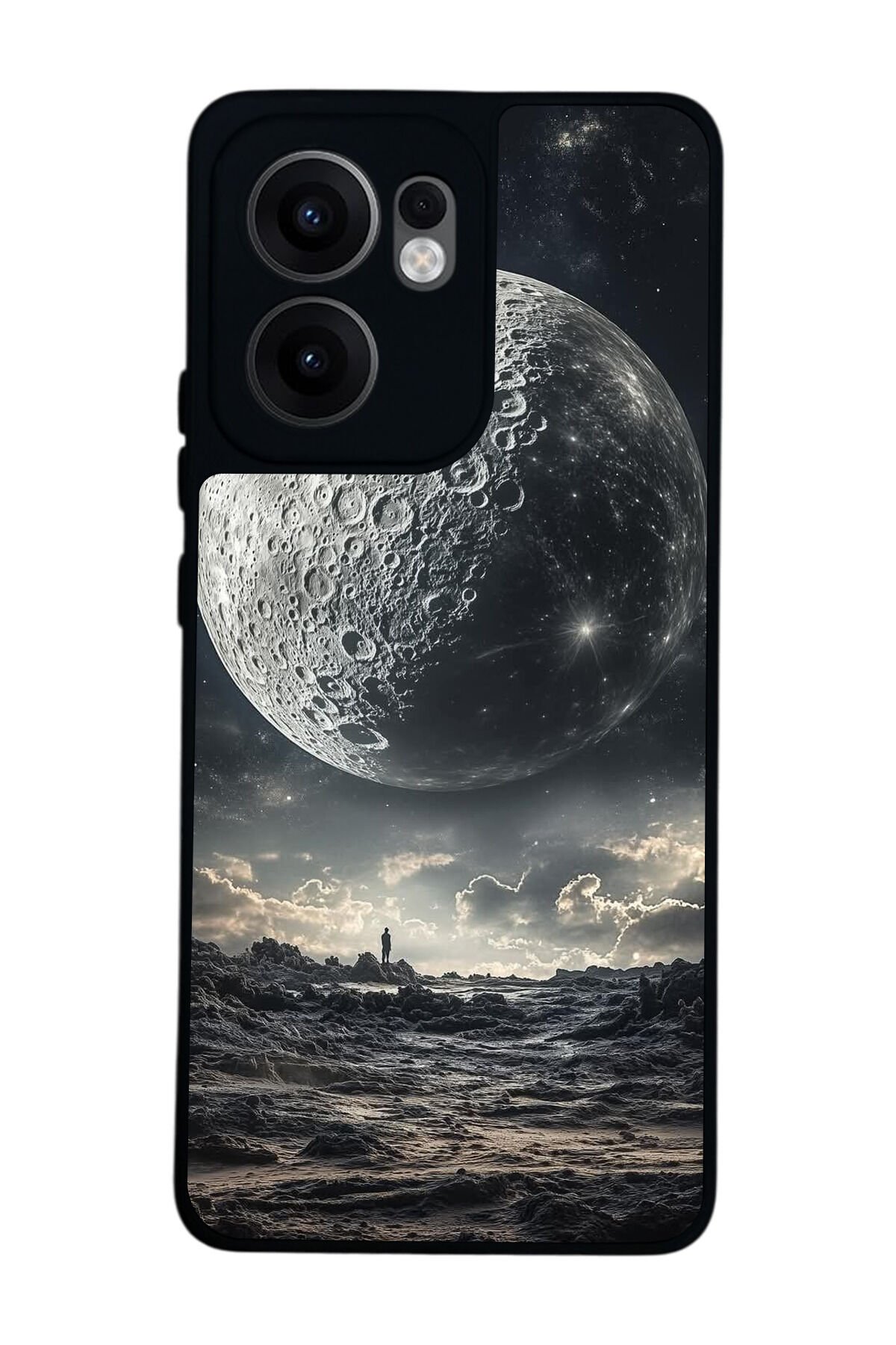 Oppo Reno 13F Uyumlu Ay Tasarımlı Glossy Premium Kılıf
