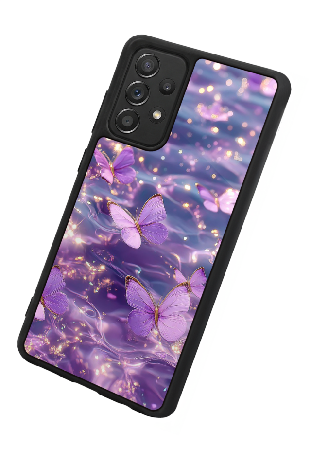 Samsung Galaxy A72 Uyumlu Kelebek Tasarımlı Glossy Premium Kılıf