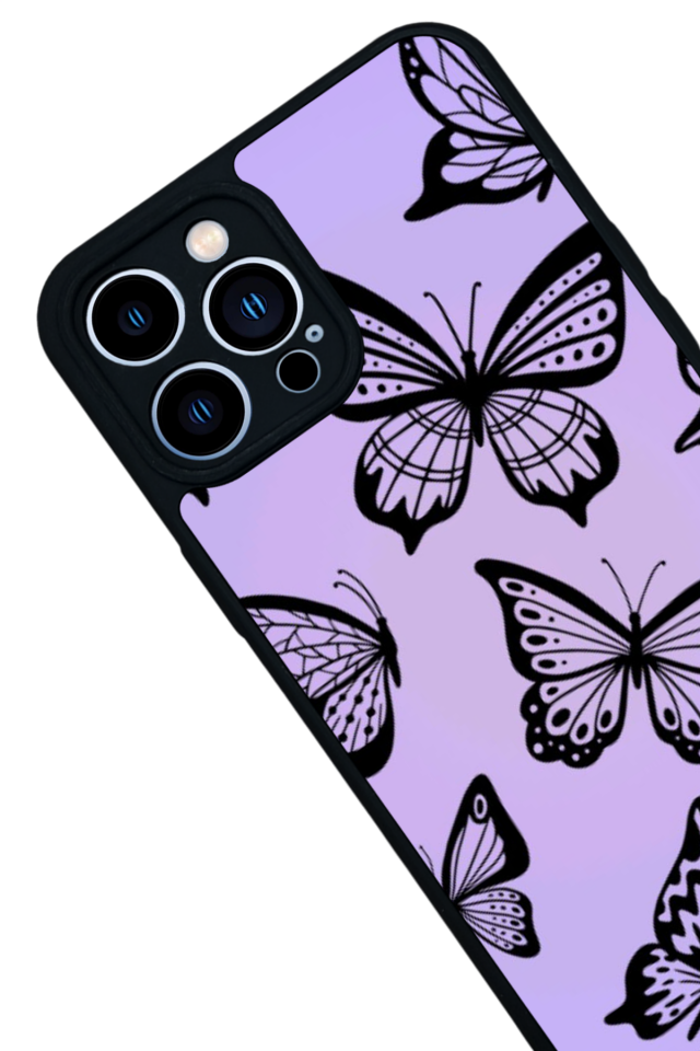 iPhone 12 Pro Max Uyumlu Kelebek Tasarımlı Glossy Premium Kılıf