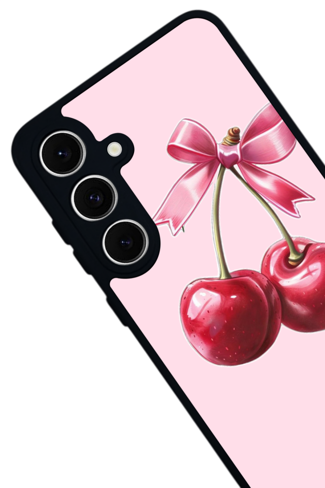 Samsung Galaxy S24 FE Uyumlu Kiraz Tasarımlı Glossy Premium Kılıf